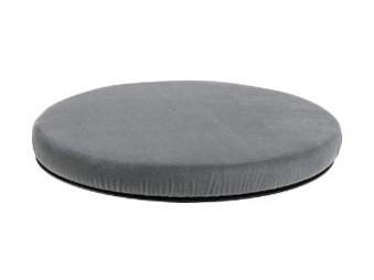 Photo of the round-shaped swivel cushion, in grey.